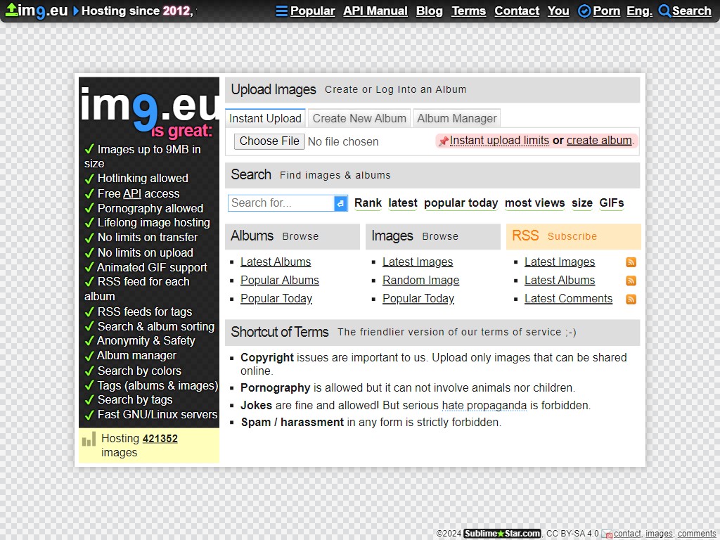 Lifelong Image Hosting for Free: HotLiking Allowed & Images up to 9MB